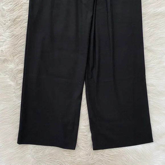 Marcella Black Straight Wide Leg Asymmetrical Waist Panel Jordan Pants Trousers - Picture 12 of 14